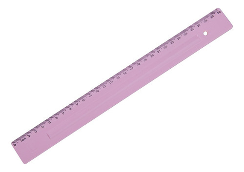 Regla 30 Cm Plastico Rigido Pastel Polibras X Unidad Color Rosa Pastel