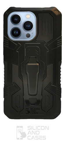 Carcasa Para iPhone 11 Pro Max Negra Antigolpe Clip Metaliza