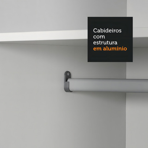 Guarda-roupa Madesa Theo 2 Portas Com Espelho 4 Gavetas Cor Branco/Rustic