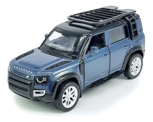 Miniatura Land Rover Defender 110 - Cca - Caixa De Acrílico Cor Azul-aço