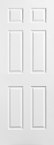 Puerta 6 Paneles Blanca De Madera 80cm X 208 Cm 