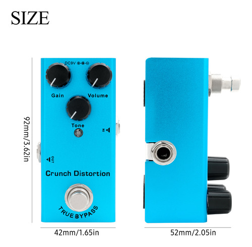 Pedal De Efectos: (azul) Distortion Crunch Bypass True Singl