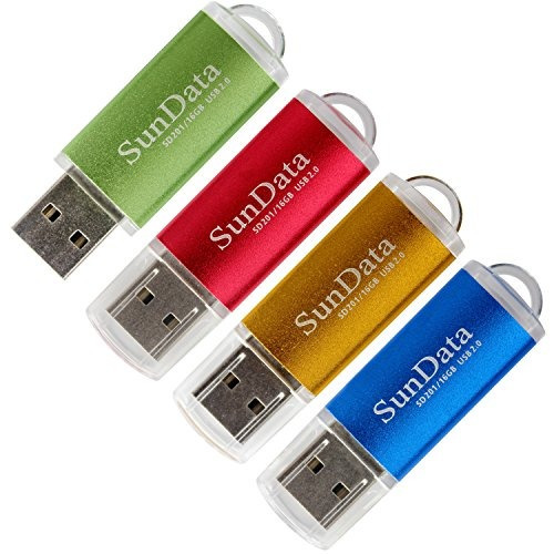 Sundata 4 Pack Unidad De Memoria Flash Usb 2.0 De 16gb Thumb