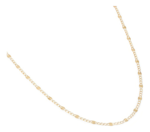 Cadena Figaro 3x1 Fina Bitono 2.5mm 55cm Oro Italiano 10k Color Dorado