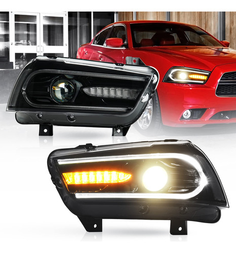 Bomusou Par Montaje Faro Delantero Para Dodge Charger T Srt8