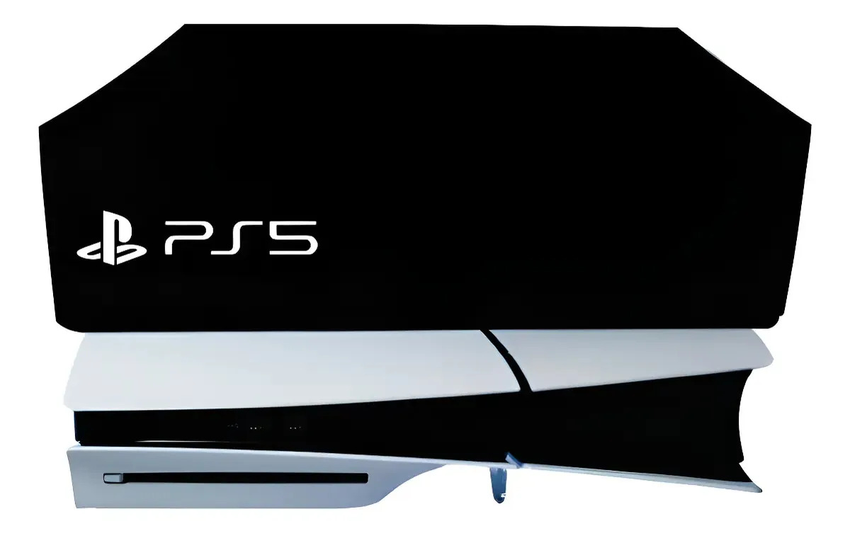 Capa Skin Para Ps5 Slim - Horizontal - Preta Preto Ps5 Slim