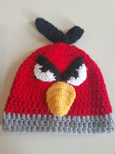 Gorro Tejido Niño Angry Bird. Artesanal