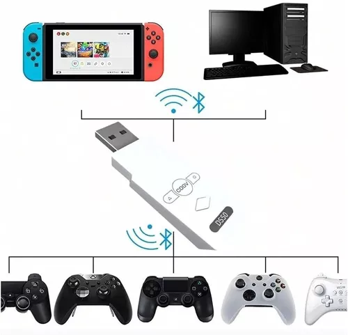 Adaptador Coov Ds50 Bluetooth Ps3 Ps4 Ps5 Nintendo Switch Pc