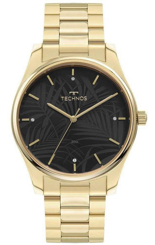 Relógio Feminino Technos Trend Dourado Garantia 1 Ano Cor do fundo Preto