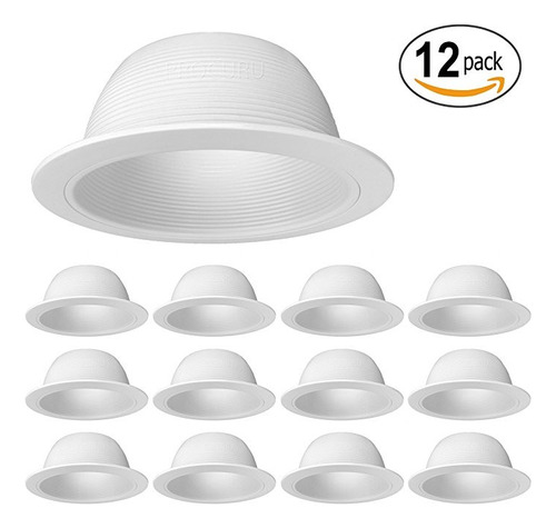 [12-pack] Procuru 6  White Baffle Metal Empotrada Can Light 