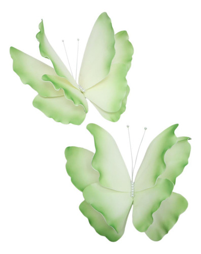 2 Decoraciones De Mariposas Artificiales Creativas Verde