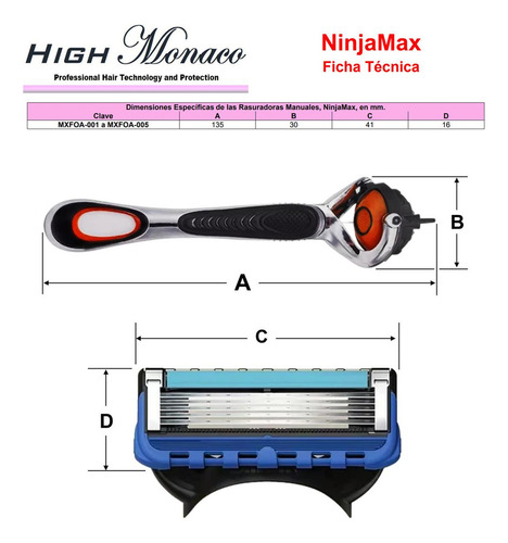 Rastrillos Para Rasurar, Mxfoa-001, 1paq, 1x4cartuchos, 1man