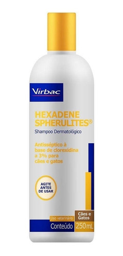 Shampoo Dermatológico Cães Hexadene Spherulites 250ml Virbac