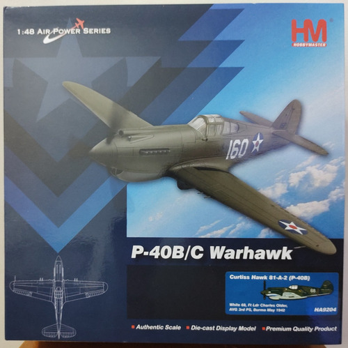 1/48 P-40 Warhawk Flying Tigers Diecast Hobby Master Ha9204