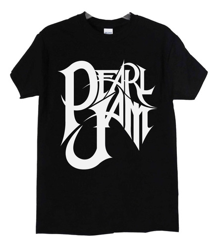 Polera Pearl Jam Logo Blanco Rock Abominatron