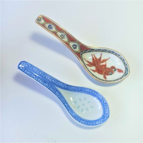 Cucharas Chinas Para Sopa, En Porcelana.