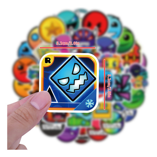 Geometry Dash 100 Calcomanias Stickers De Pvc Vs Agua
