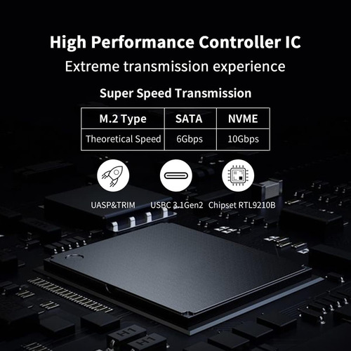 Ssk Aluminio M.2 A Usb Nvme Sata Ssd Caja Lector, Sin Her...
