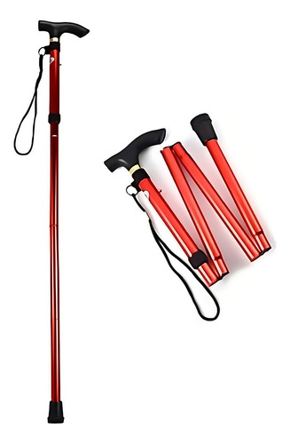 Bastón Ajustable Seguridad Movimiento Mango Ergonómico Color Rojo Ele-Gate