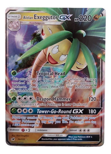 Carta Pokemon Alolan Exeggutor Gx 74/111