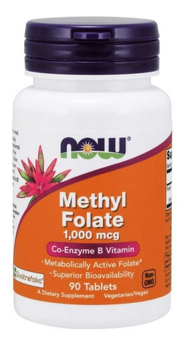 Now Foods Methyl Folate 1,000 Mcg 90 Tabs Sabor Sin Sabor