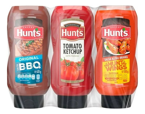 Paquete Para Fiesta Salsas Hunt's 3 Pzas Bbq Catsup Alitas