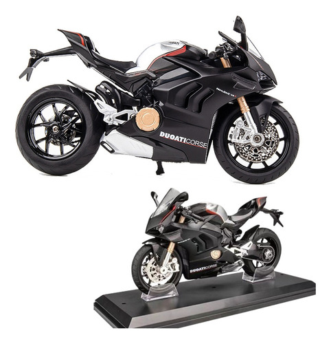 Moto Miniatura V4s Ducati Streetfighter Con Base 1/12