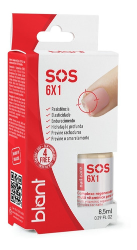 Base Fortalecedora De Unhas Sos 6x1 Blant Pronta Entrega