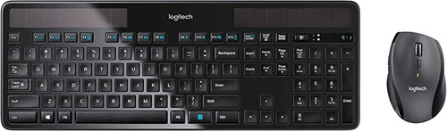 Kit de teclado y mouse inalámbrico Logitech SOLAR MK750 Inglés de color negro
