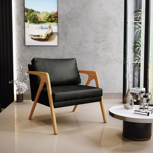 Kit 04 Poltronas Pietra Couríssimo Preto Brilho Desenho do tecido Liso