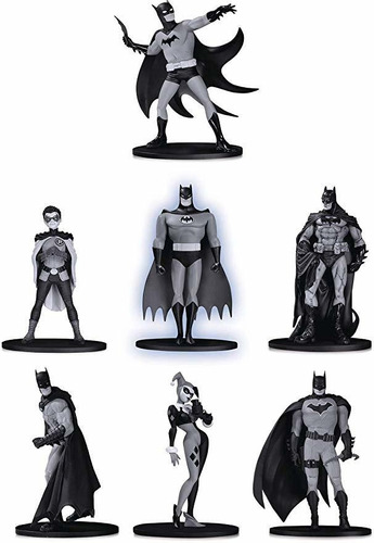 Dc Coleccionables Batman Blanco Y Negro Mini Figura 7-pack B