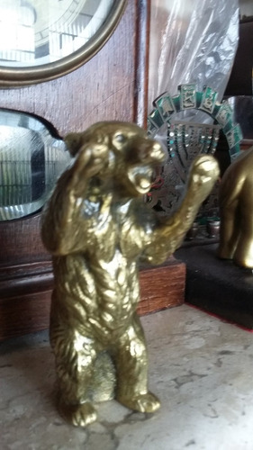 Lindo Urso Em Bronze Antigo 703 Gramas