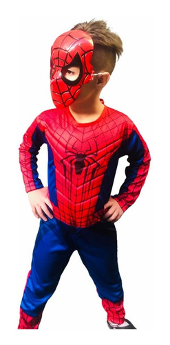 Imagem 3 de 7 de Roupa Infantil Fantasia Longa Com Enchimento Homem-aranha
