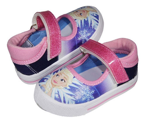 Disney© Barbie Rosa/marino 13-19 Tenis Velcro Forzen Elsa 