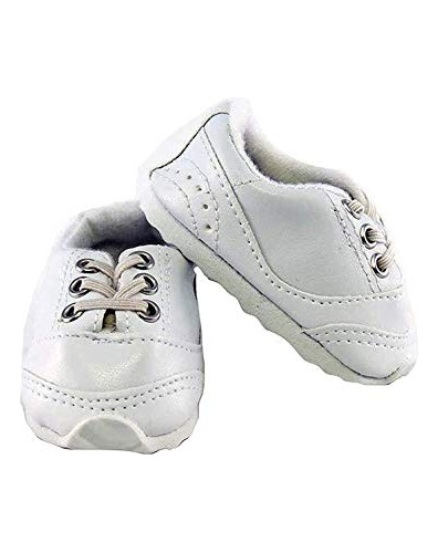 American Fashion World White Sporty No Tie Sneakers For 18-i