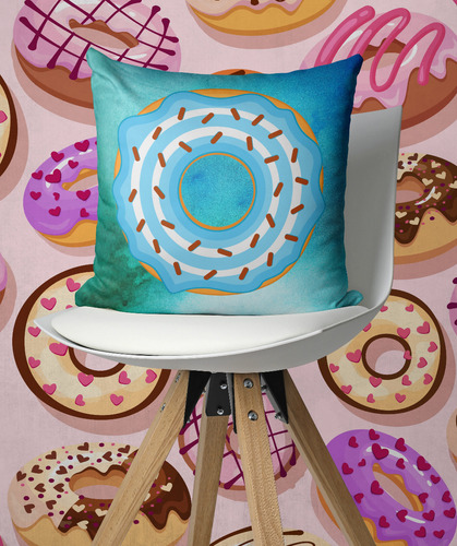 Souvenir 5 Almohadas Estampa Donas 20x20cm