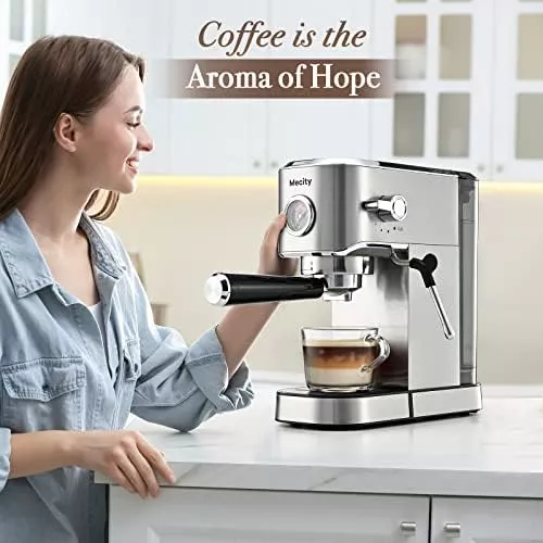  Mecity Máquina de café expreso de 20 bar con espumador