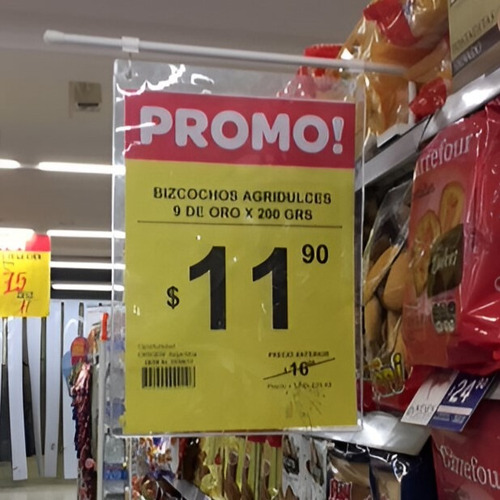 Sobre Porta Hoja A4 Exhibidor X 10 U. Supermercado Farmacia Cristal