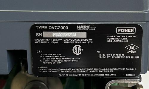 New Fisher 32.24588svf / Dvc2000 Fieldvue Pneumatic Actu Bbz