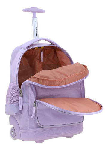 Mochila Chenson Con Ruedas Color Lila Modelo Zilp 1870145-v Diseño De La Tela Liso