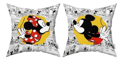 Imagen 1 de 6 de Combo Almohadones Almohadón Mickey Minnie Vellon Desmontable