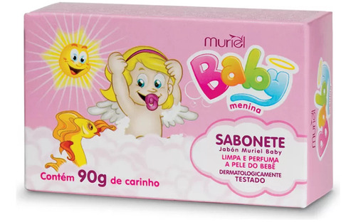 Sabonete Em Barra Infantil Para Bebês Baby Menina 90g Muriel