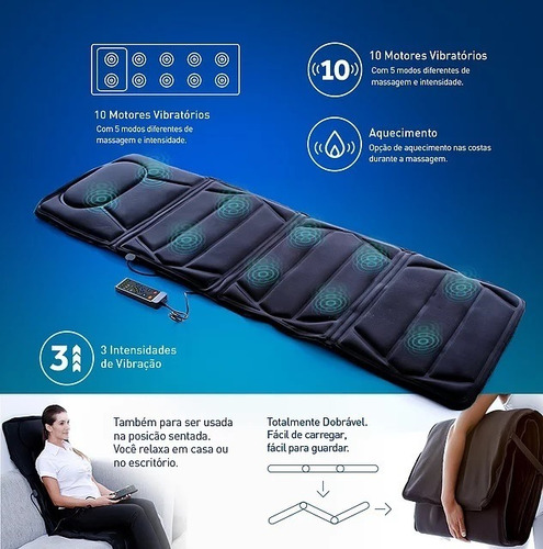 Esteira Massageadora Com Aquecimento Relaxmedic 10 Motores