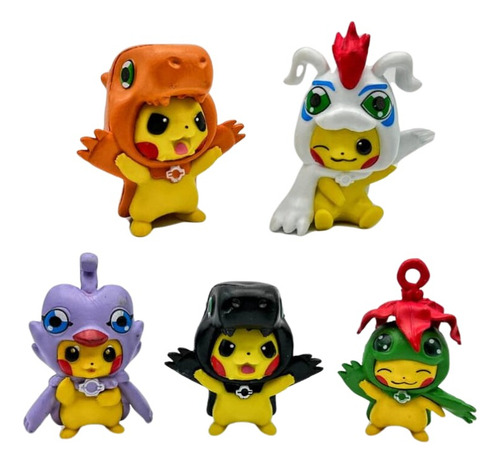 Pokemon Digimon Pikachu 5 Piezas Agumon 9 Cm Coleccion