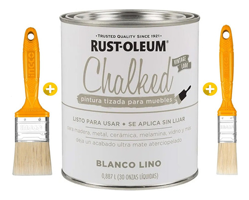 Blanco Lino Esmalte Sintetico Chalked Rust Oleum + Pinceles