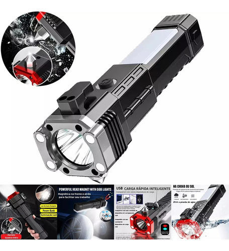 Linterna Táctica Militar Indestructible, Solar, Tipo Cuchill