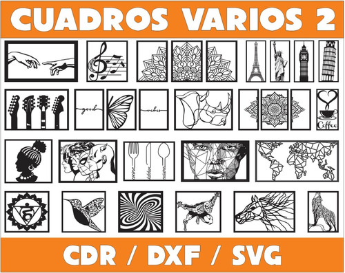 Pack De Vectores Corte Laser- Cuadros Calados Y Tripticos 2