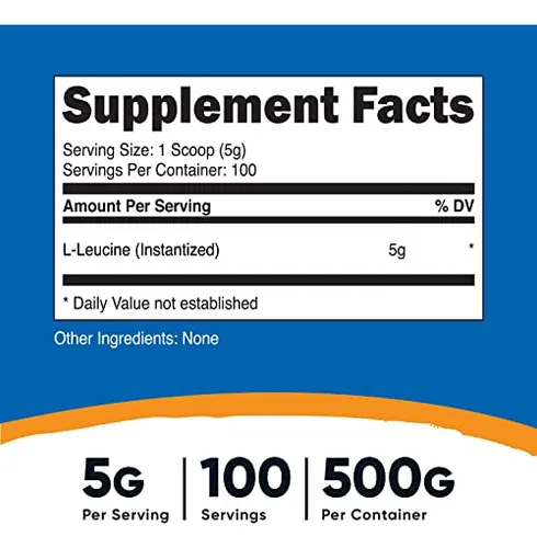Suplemento Nutricost De L-leucina Pura En Polvo, 500 G