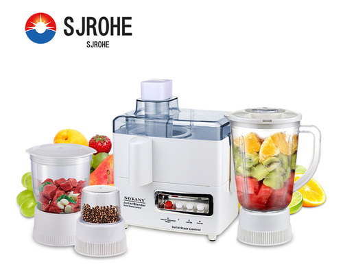 Sjrohe 4 In1 1600w Extractor De Jugos Jugueras Frutas Verduras Exprimidores Eléctricos Frutas Naturales Licuadora Multifunción Sin Bpa Extractor De Frutas Pina Para Exprimidor Naranjas Color Blanco