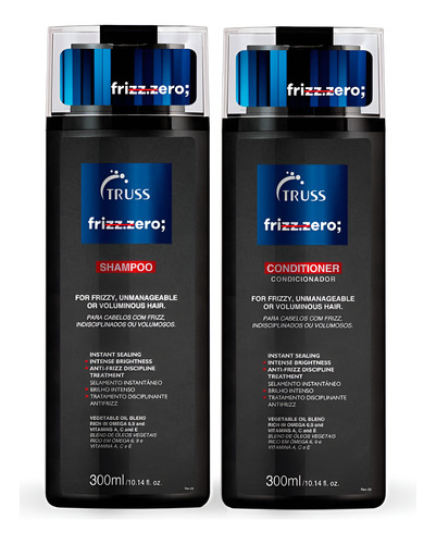 Kit Completo Shampoo Condicionador Spray Truss Frizz Zero